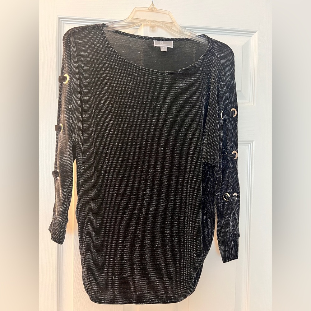 JM Collection Black Knit Top, ready for New Year's Eve!